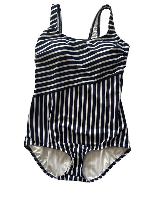Lands' End Other - Lands' End Tugless Sporty One-Piece Swimsuit Navy/White SZ 16 Beach Vacation